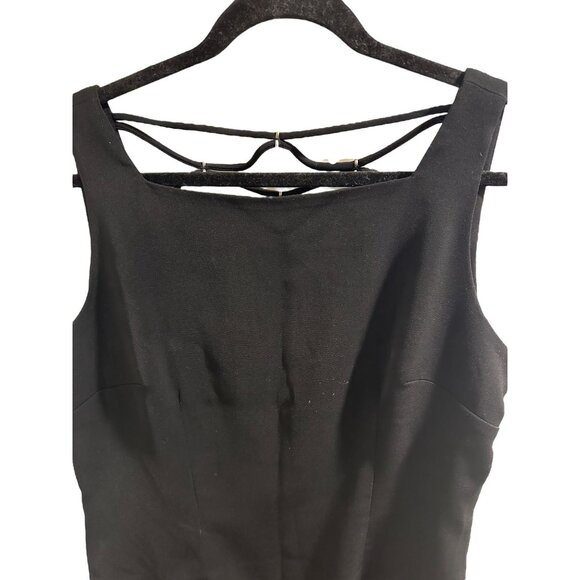 ✌️ 2/$40 ✌️ Black Sleeveless Dress With Unique Back Strap Design Size 14 By CDC - Picture 2 of 6
